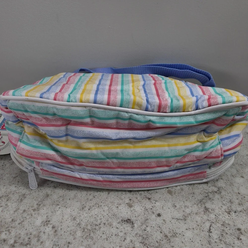 Vintage Evenflo Insulated Diaper Bag Pastel Rainbow Stripe Animal Pacesetter NWT
